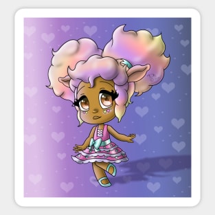 African American Girl with Sheep Ears Sticker